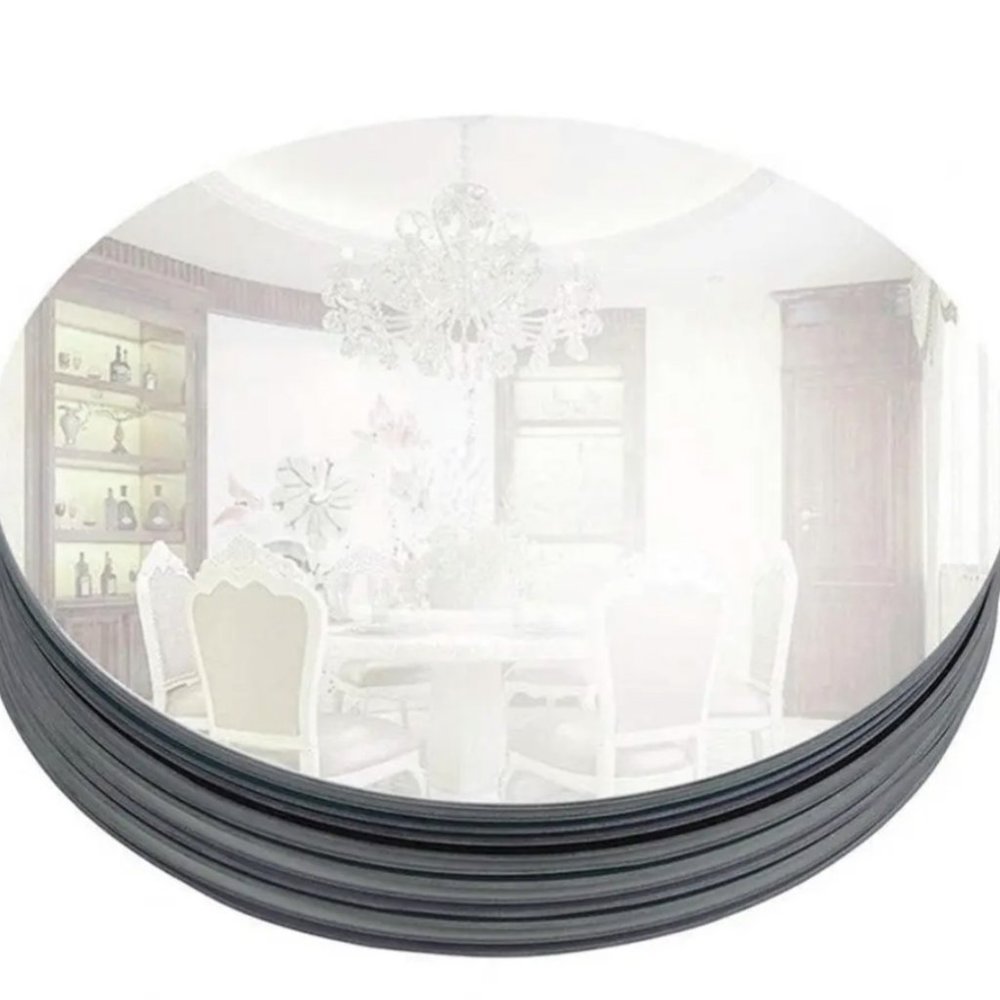 5 Round, Silver, Acrylic, Mirror Centerpiece Plate
